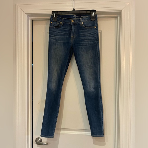 7 For All Mankind Denim - 7 For All Mankind Dark Blue Skinny Jeans